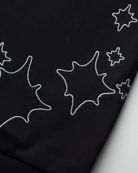 Erased Poject Stars Fitted Zip Up Hoodie - Black