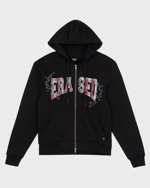 Erased Poject Stars Fitted Zip Up Hoodie - Black