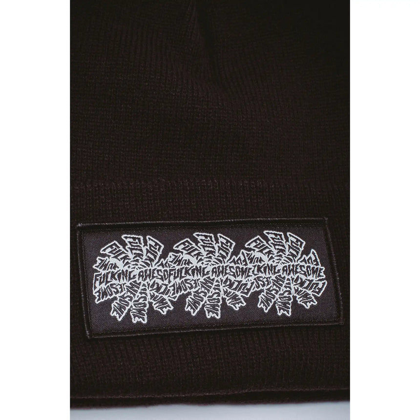 Fucking Awesome Three Spiral Edge Stitch Beanie black