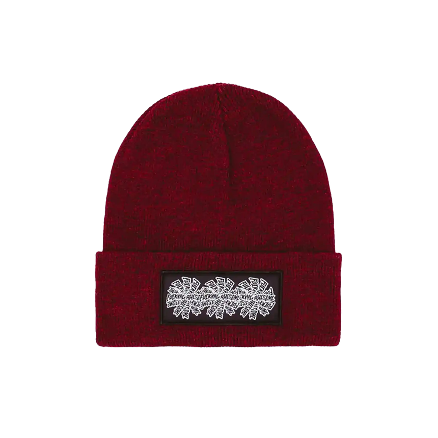 Fucking Awesome Three Spiral Edge Stitch Beanie burgundy Heather