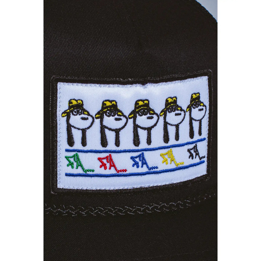 Fucking Awesome Spike Repeat Embroidered 5 Panel Mesh Hat black