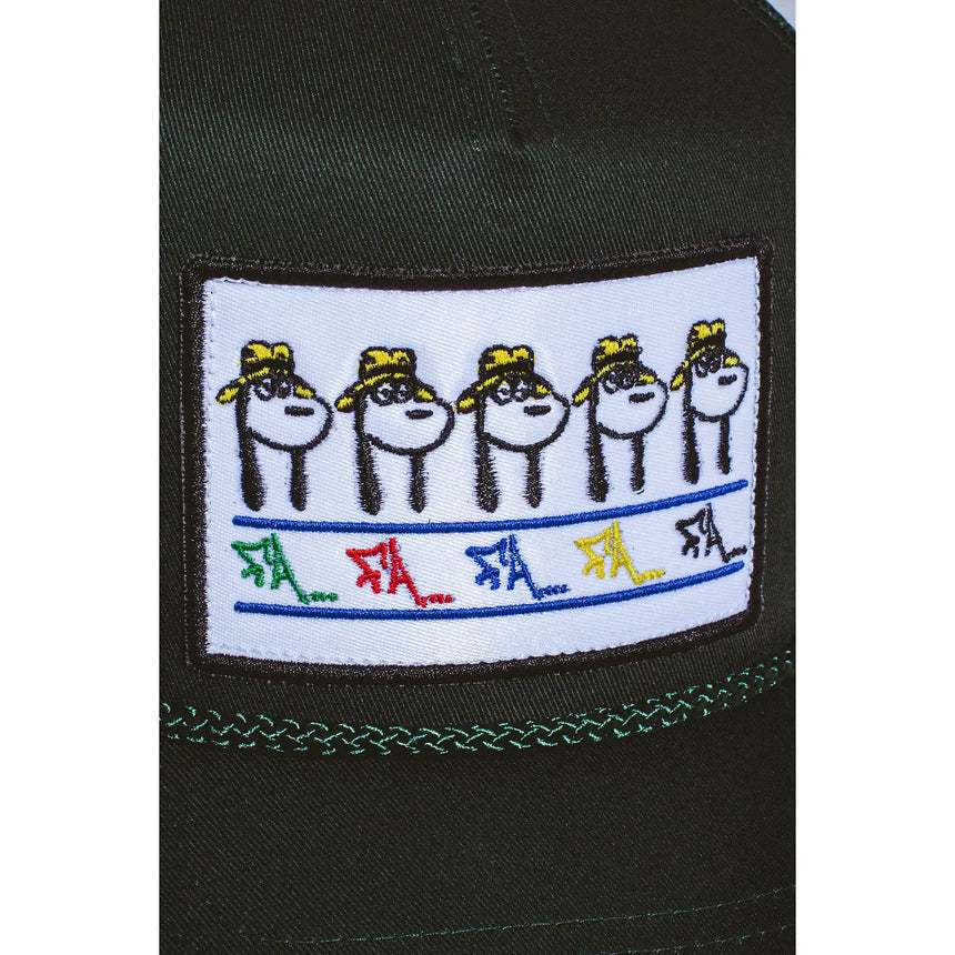 Fucking Awesome Spike Repeat Embroidered 5 Panel Mesh Hat forest green