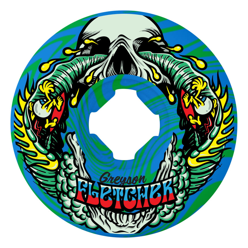 Slime Balls Greyson Fletcher 56mm 99a Guest Vomit Mini Green Blue Swirl Skateboard Wheel