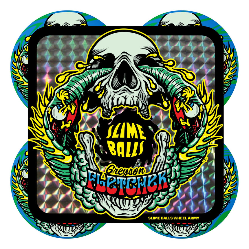 Slime Balls Greyson Fletcher 56mm 99a Guest Vomit Mini Green Blue Swirl Skateboard Wheel