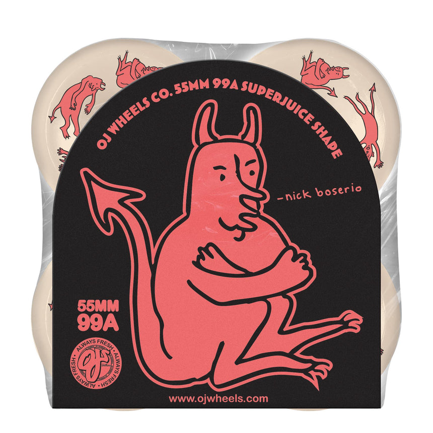 OJ Nick Boserio 55mm 99a Little Devils White Skateboard Wheels