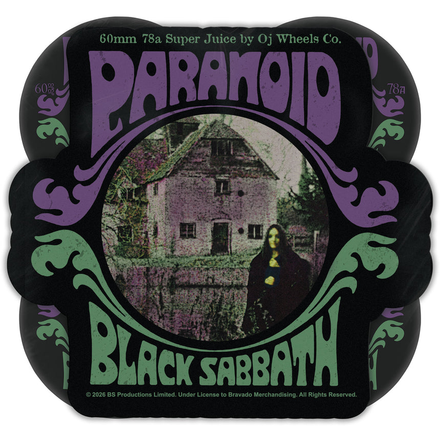 OJ 60MM 78A Black Sabbath Paranoid Super Juice Skateboard Wheels