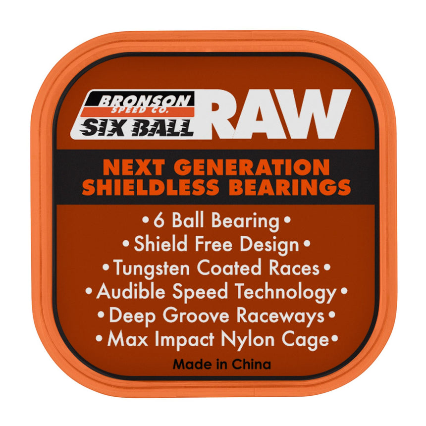 Bronson 6-Ball Raw Skateboard Bearings