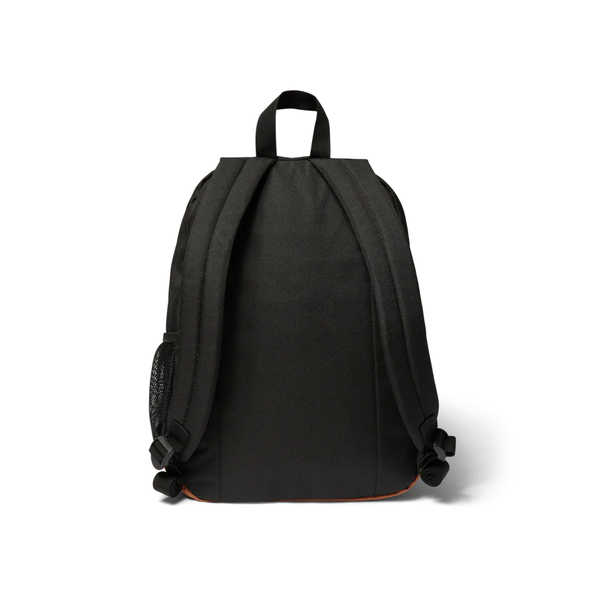 Black backpack on a white background