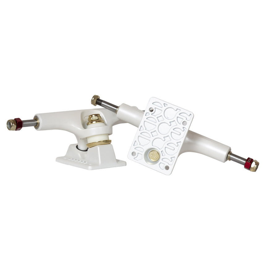 Ace AF! Satin White w/ Gold Hardware Skateboard Trucks