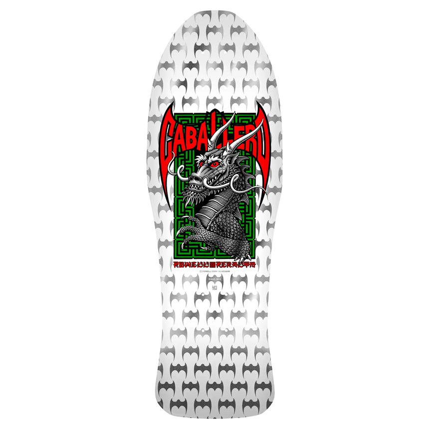 Skateboard deck with dragon graphic and 'Gabalera' branding on a white background