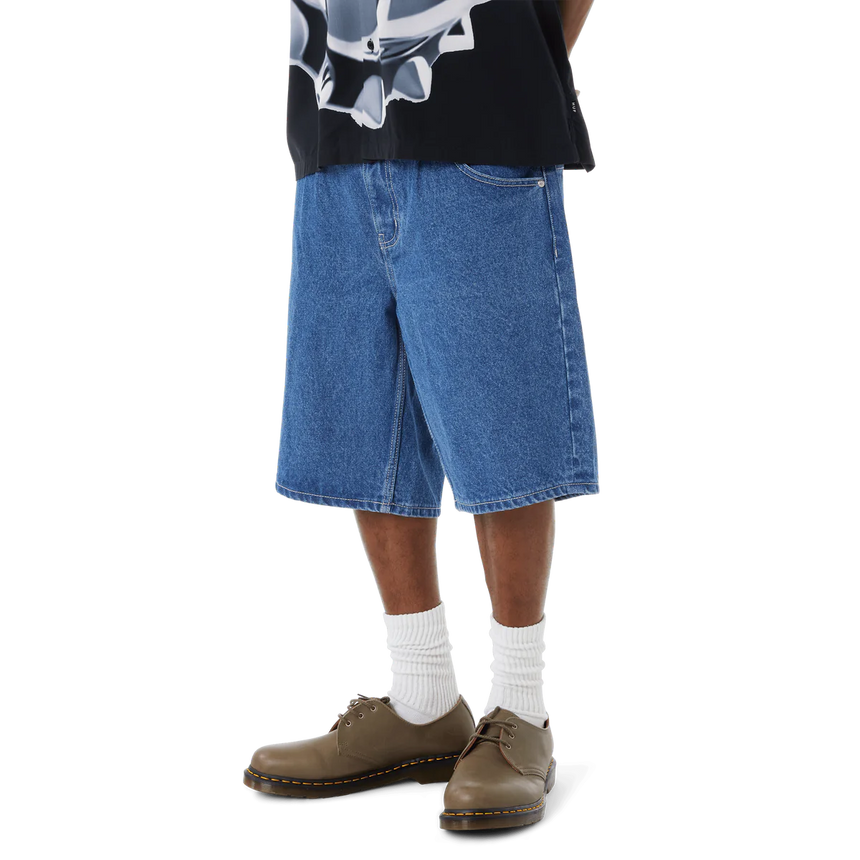 HUF CROMER SHORT - STONE WASH INDIGO on model