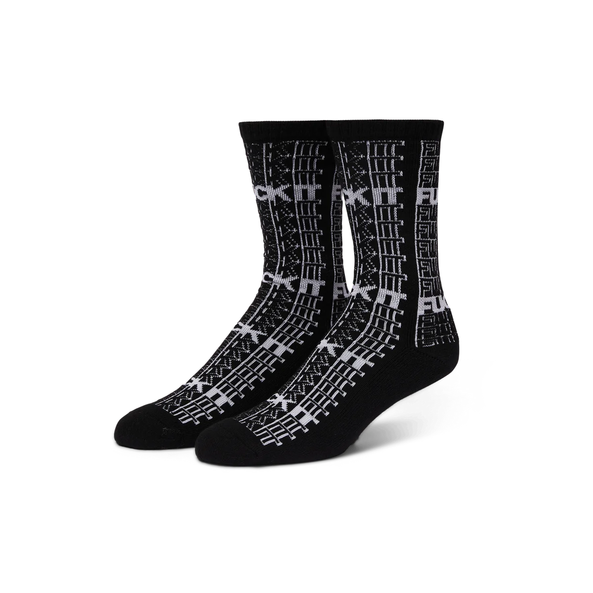 HUF FUCK IT REPEAT CREW SOCK black