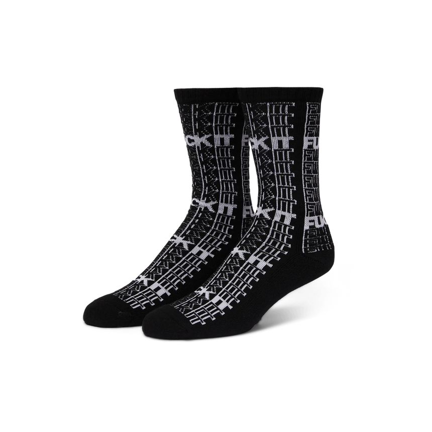 HUF FUCK IT REPEAT CREW SOCK black