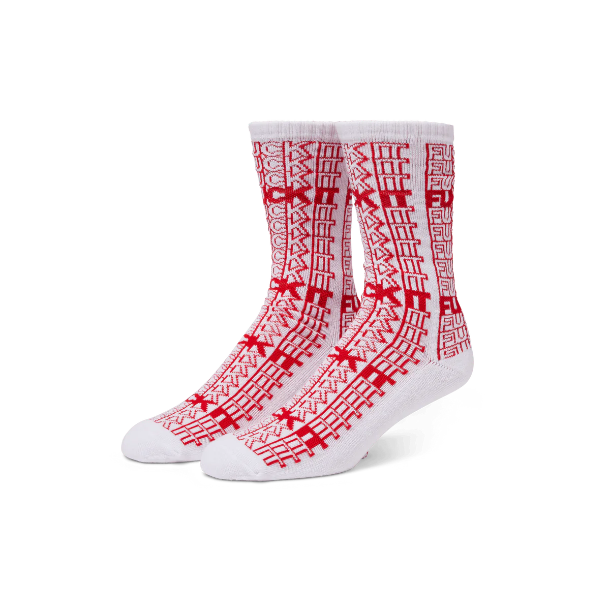 HUF FUCK IT REPEAT CREW SOCK white