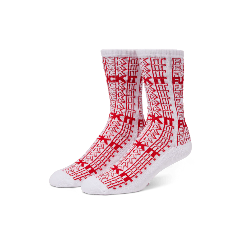 HUF FUCK IT REPEAT CREW SOCK white