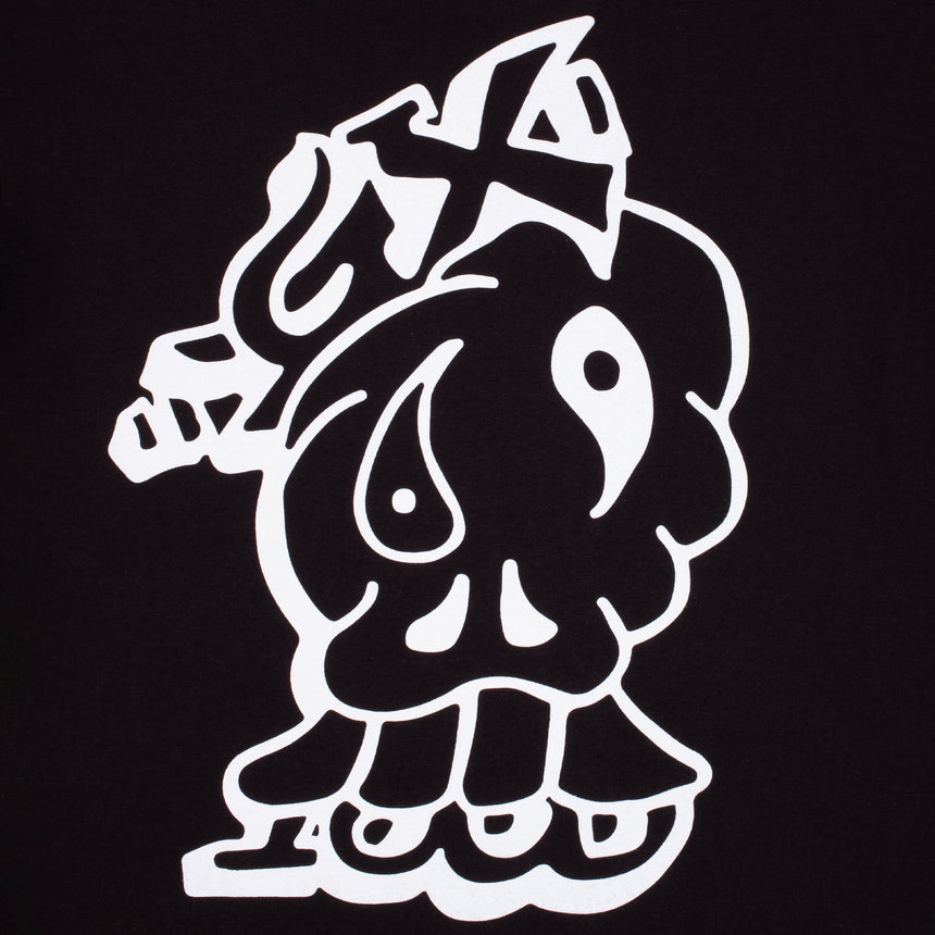 Black tee white graphic