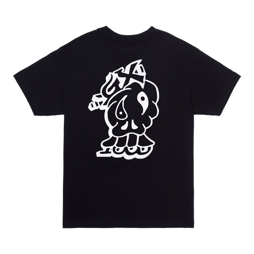 Black tee white graphic