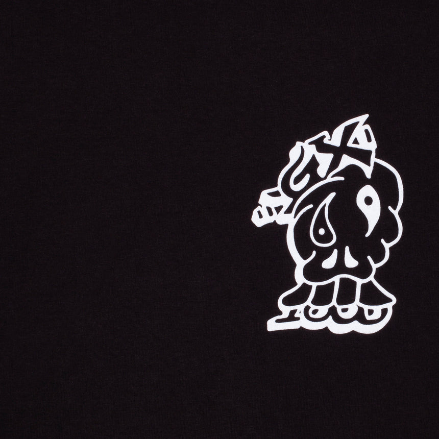 Black tee white graphic