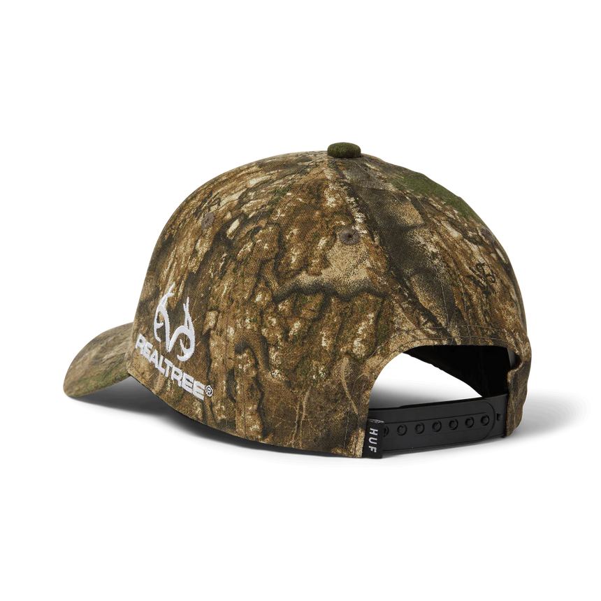 Camouflage baseball cap with Realtree logo on a white background