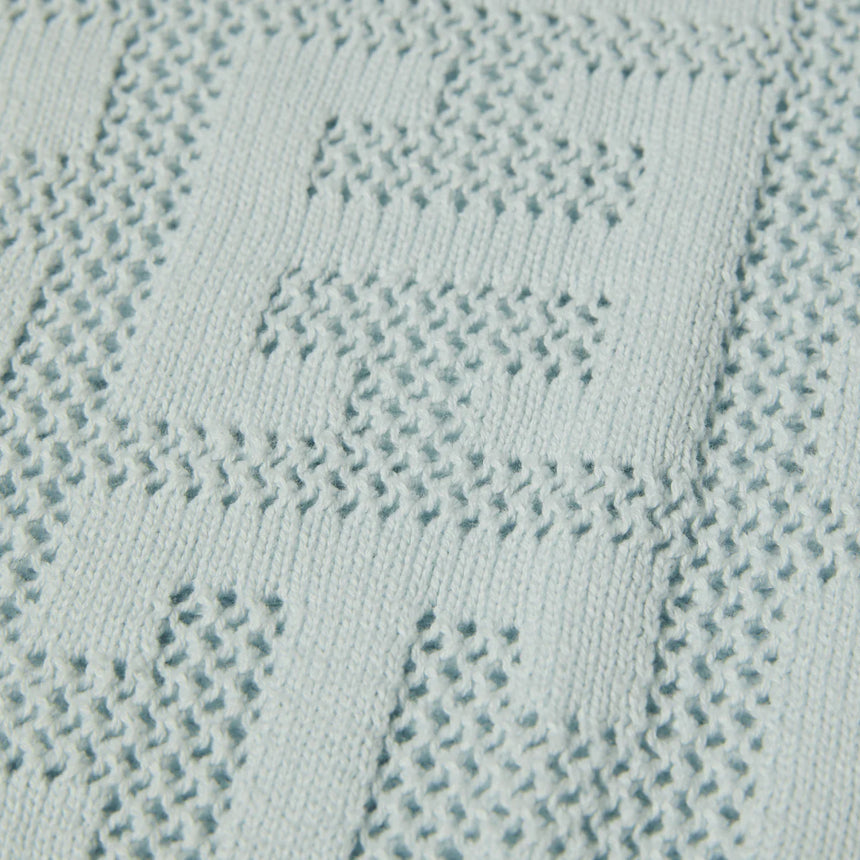 Huf Monogram Jacquard Short Sleeve Open Knit Zip Sweater