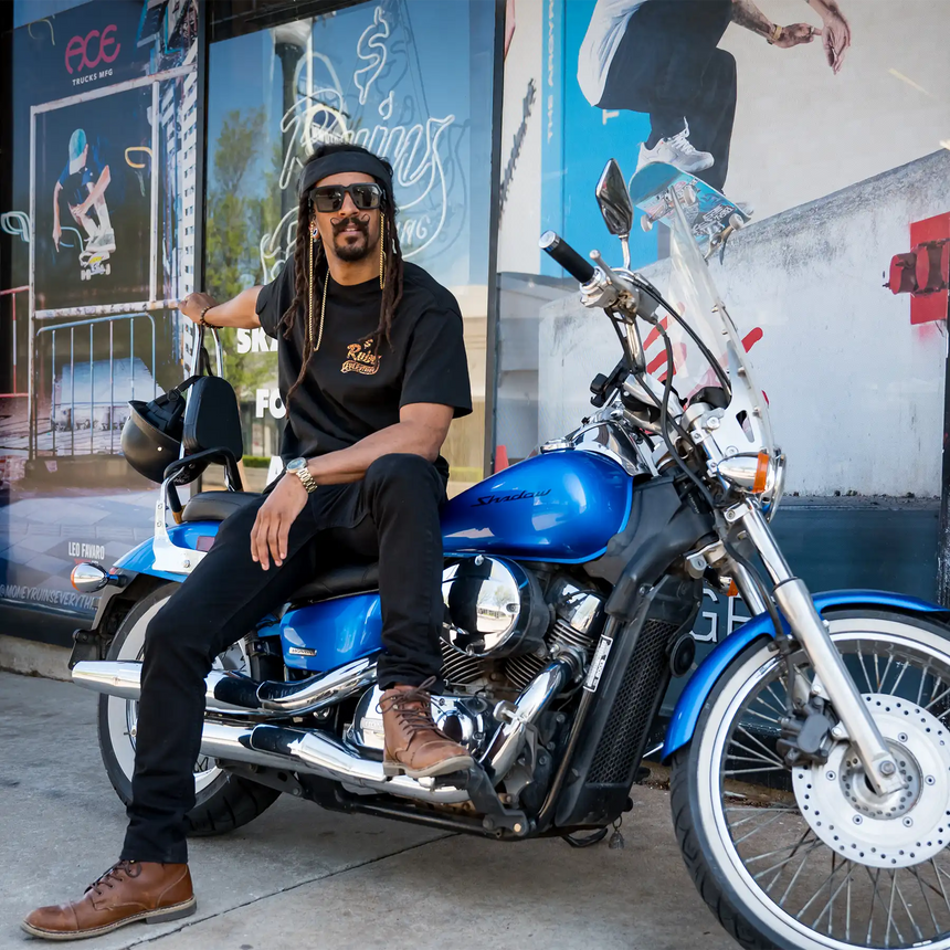 Money Ruins Everything Cheetah Big Logo T-Shirt Black