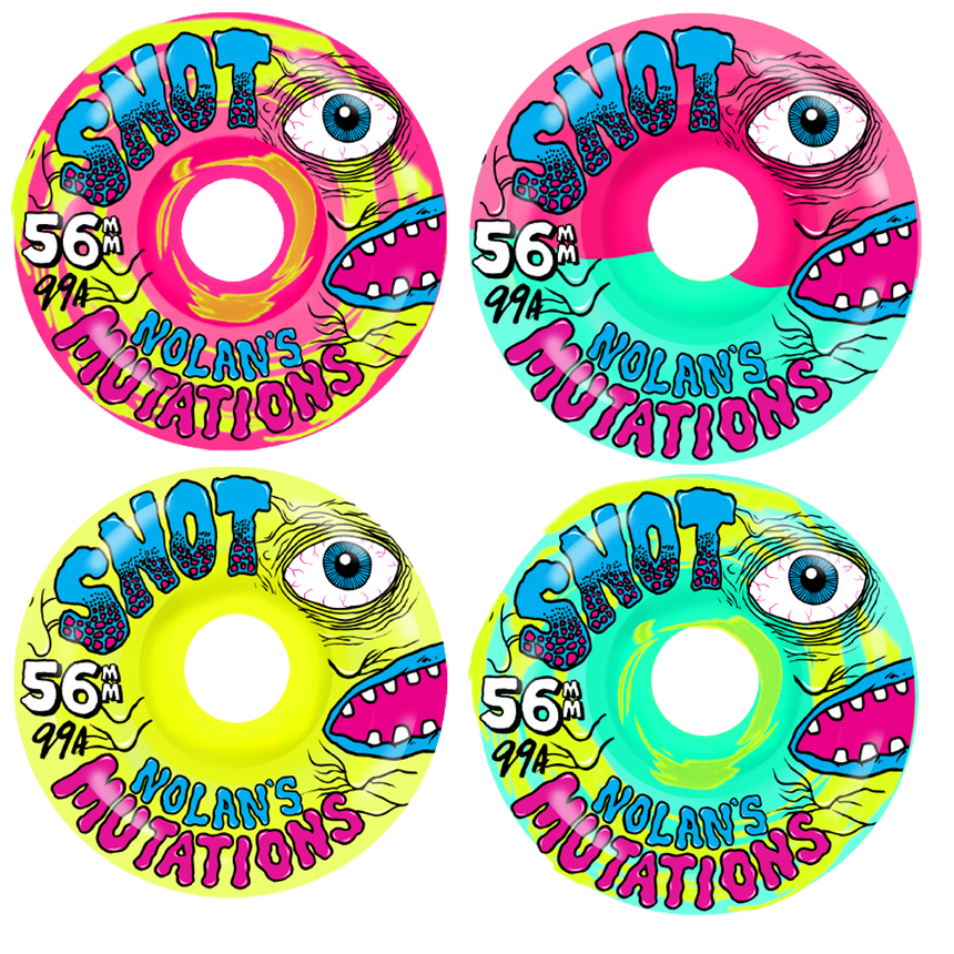 Snot Nolan Mutation Conical 99A 56mm Skateboard Wheels Multi Colored