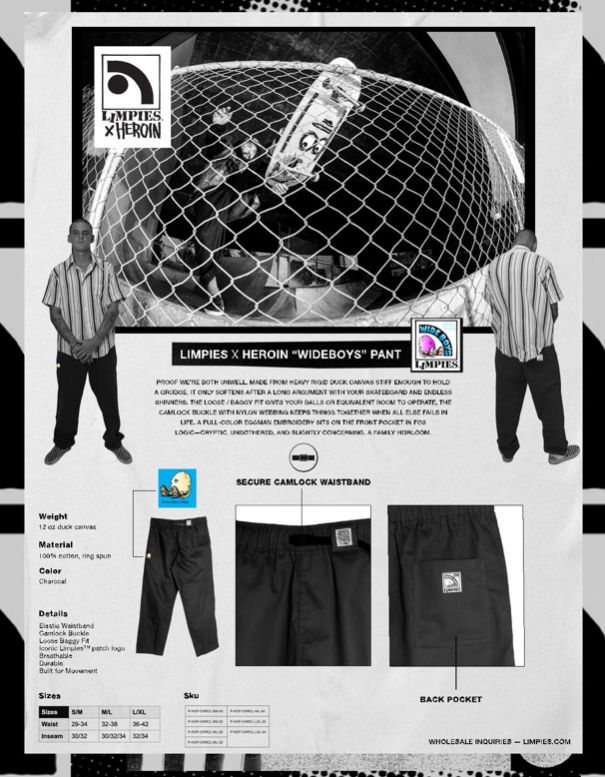 Limpies x Heroin Charcoal Pants