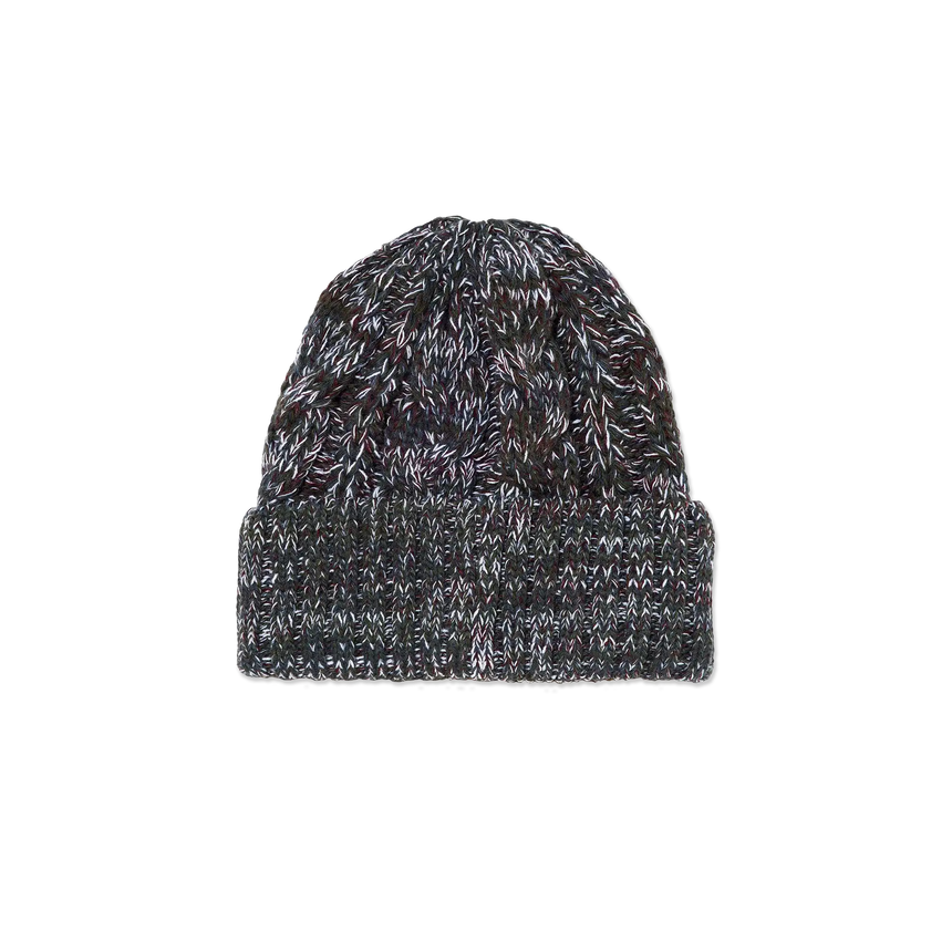 Textured knit beanie on a white background