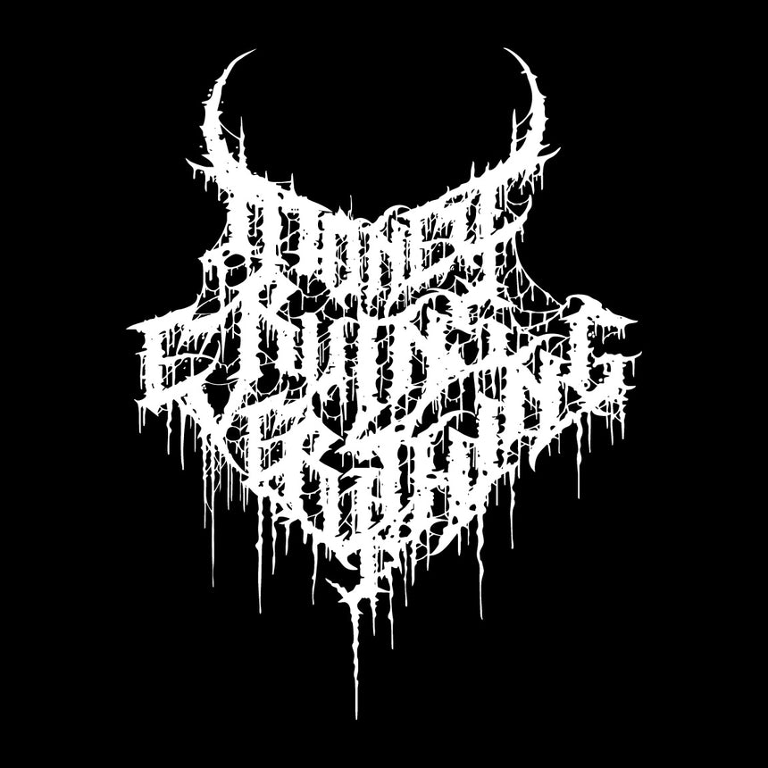 White tribal design on a black background