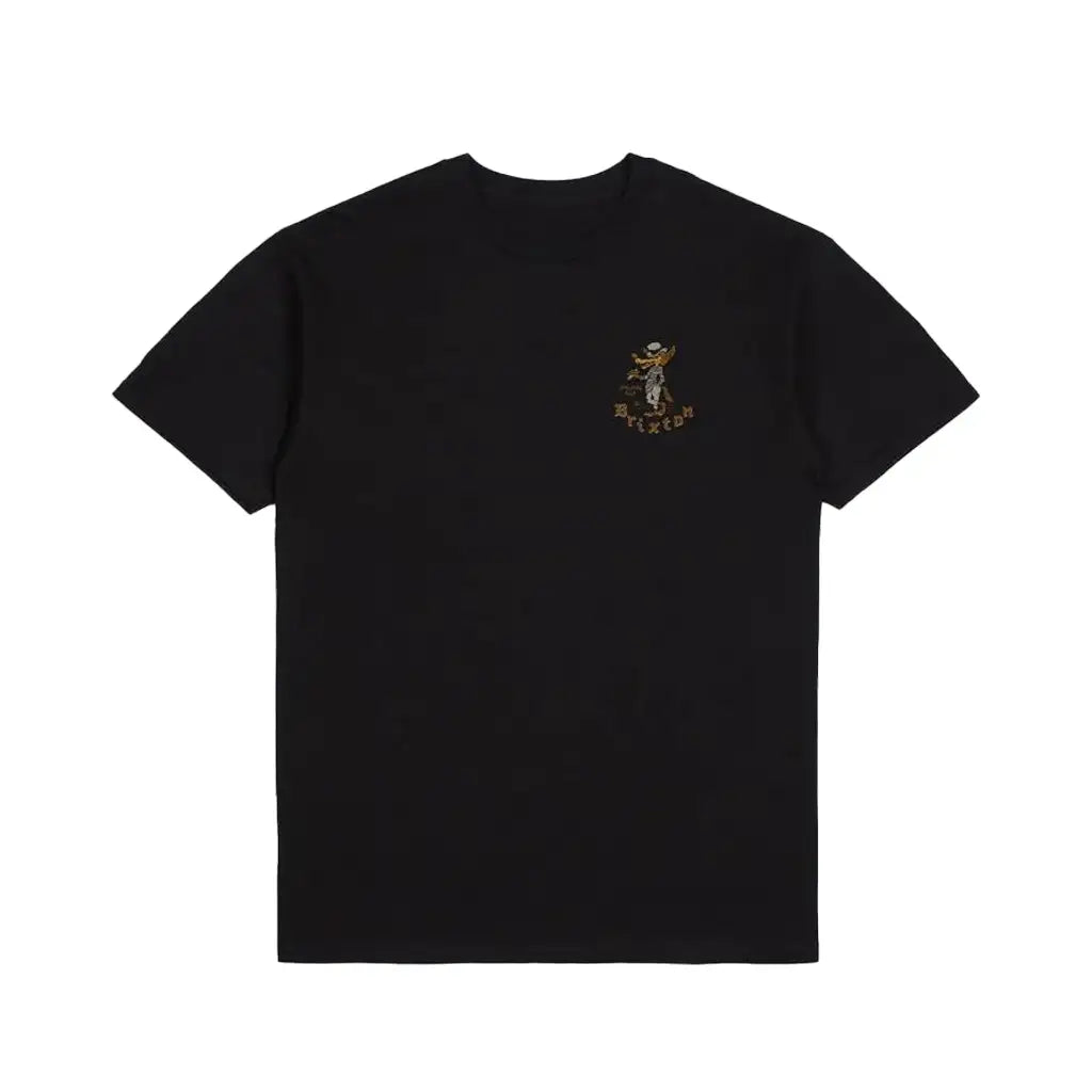Brixton Oakwood Short Sleeve T-Shirt Black Worn 