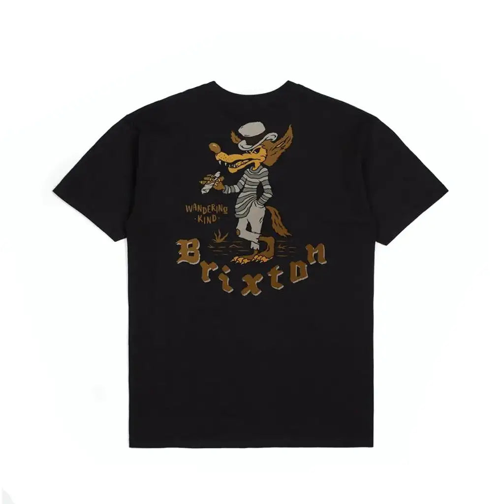 Brixton Oakwood Short Sleeve T-Shirt Black Worn  2