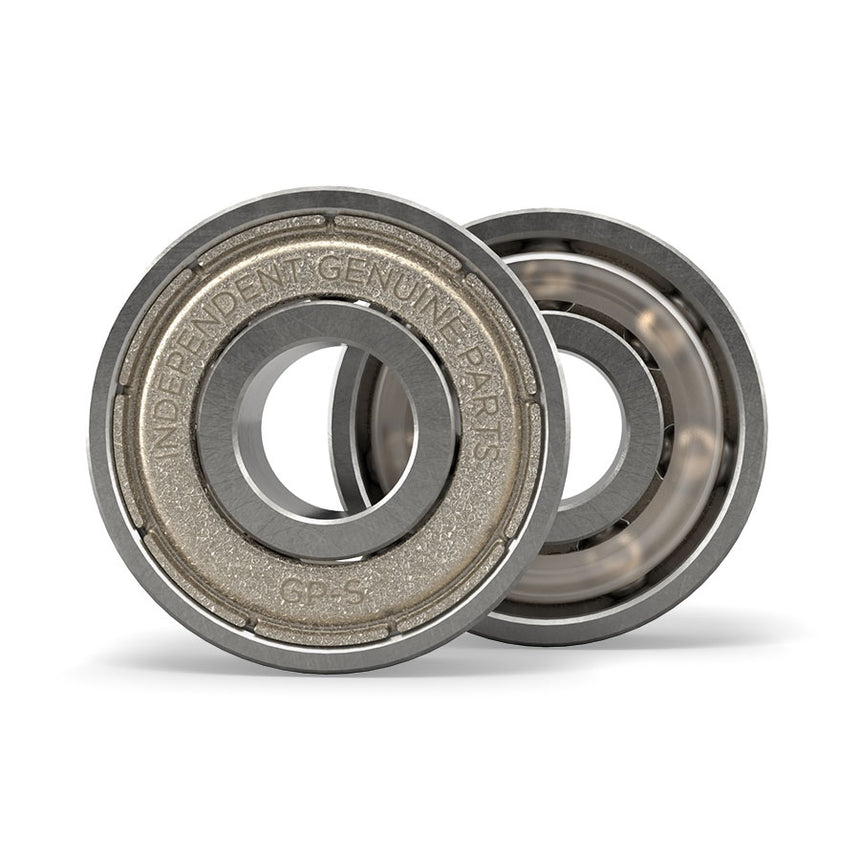 Two metal bearings on a white background