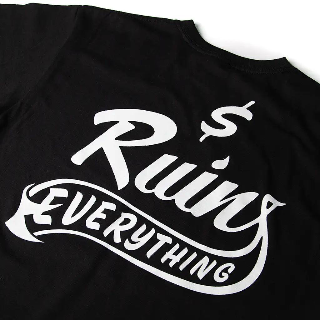 Money Ruins Everything Big Logo T-Shirt Black 1