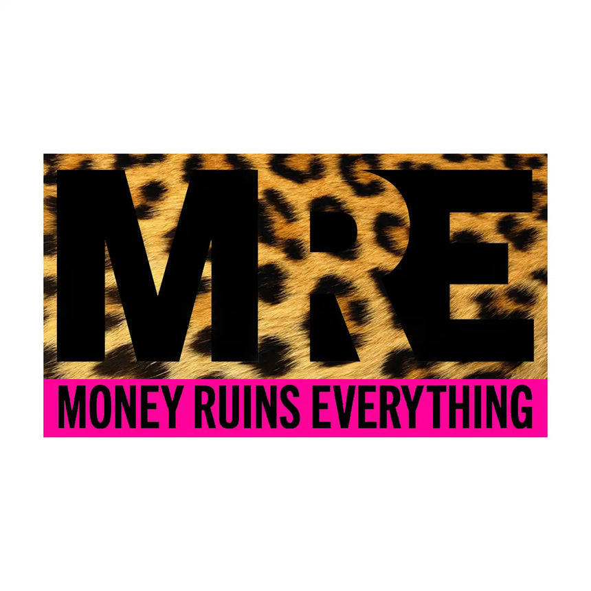 Money Ruins Everything Cheetah Box Logo Sticker