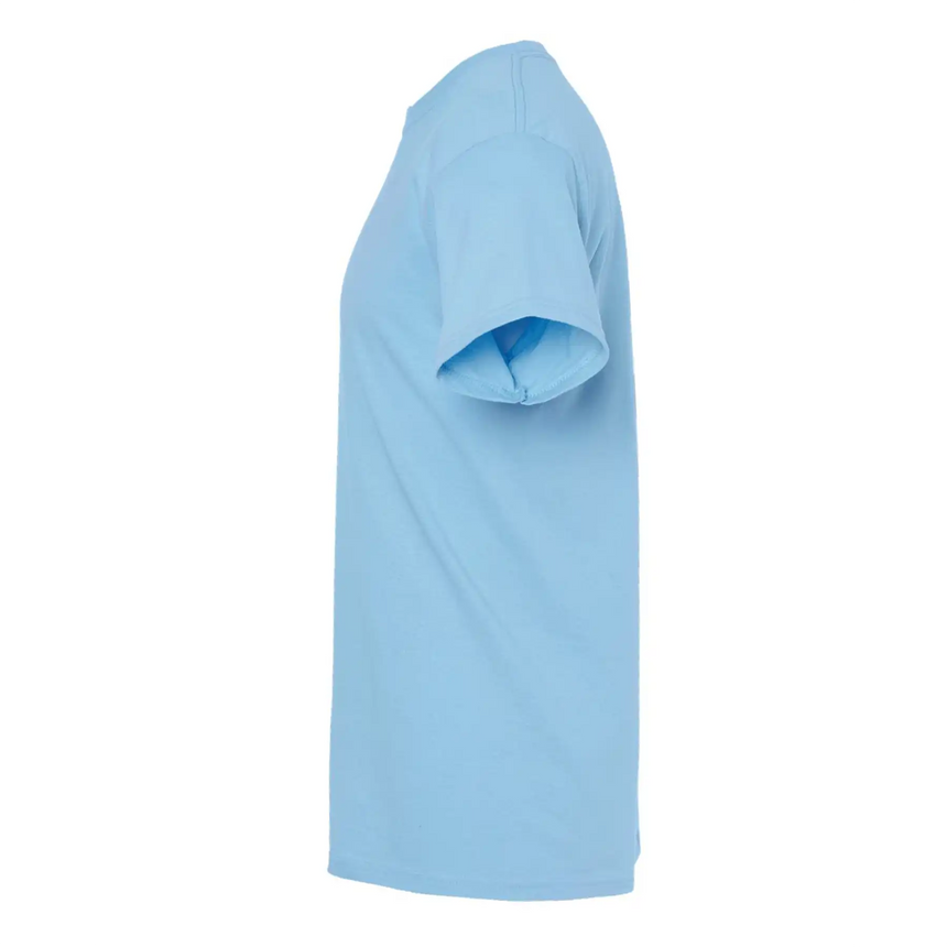 Light blue t-shirt on a white background