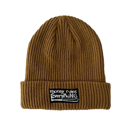Money Ruins Everything Down with The MRE Rib Knit Beanie