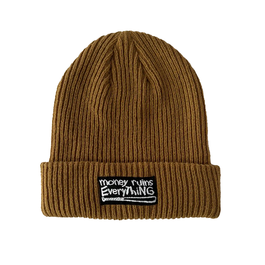 Money Ruins Everything Down with The MRE Rib Knit Beanie