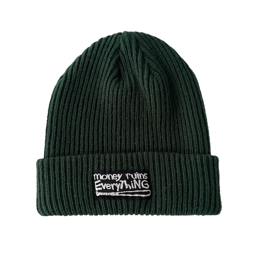 Money Ruins Everything Down with The MRE Rib Knit Beanie
