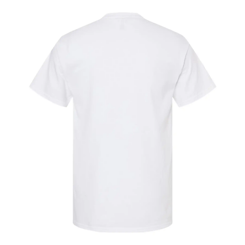 Plain white t-shirt on a white background