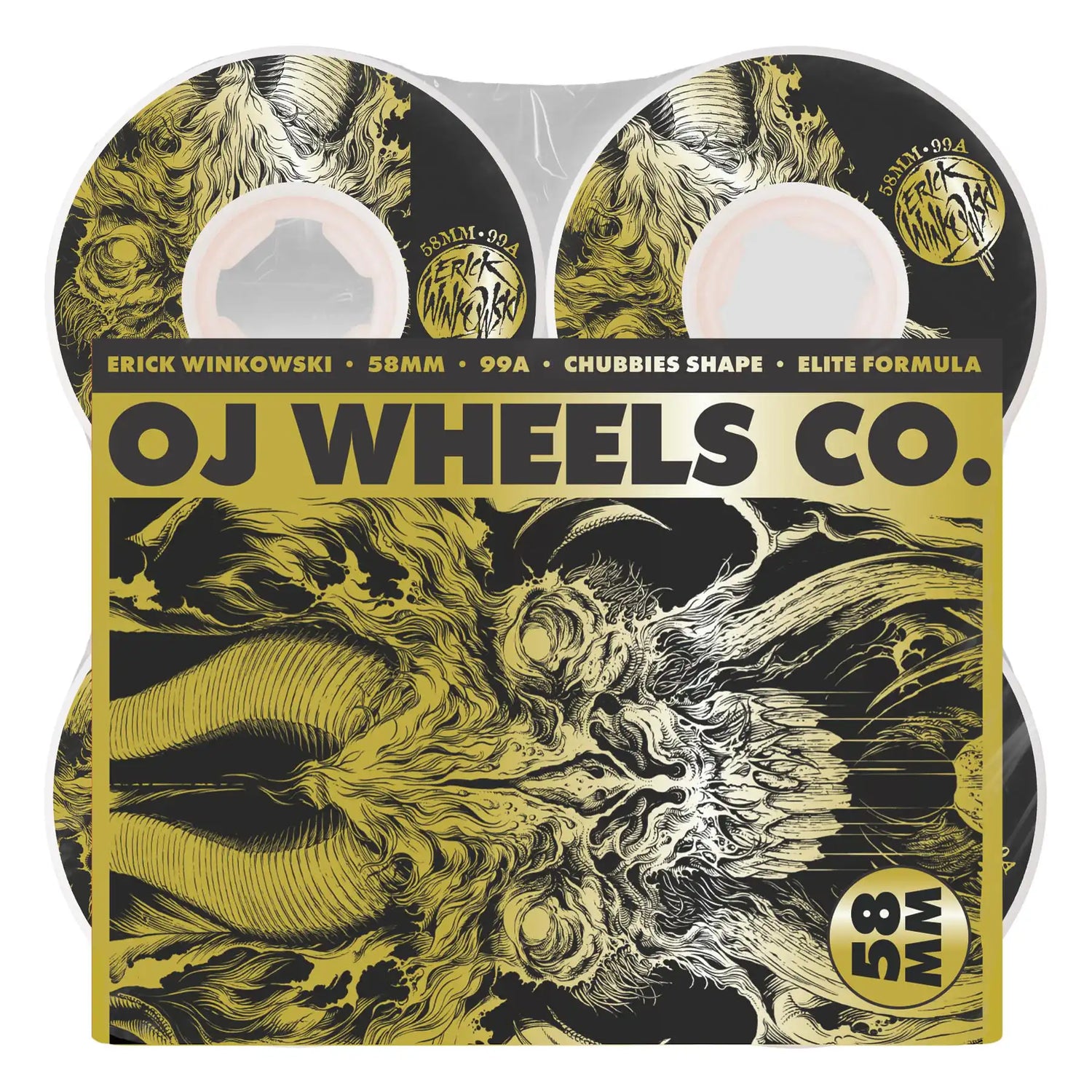 OJ 58mm 99a Erick Winkowski Primeval Pro Elite Chubbies Skateboard Wheels