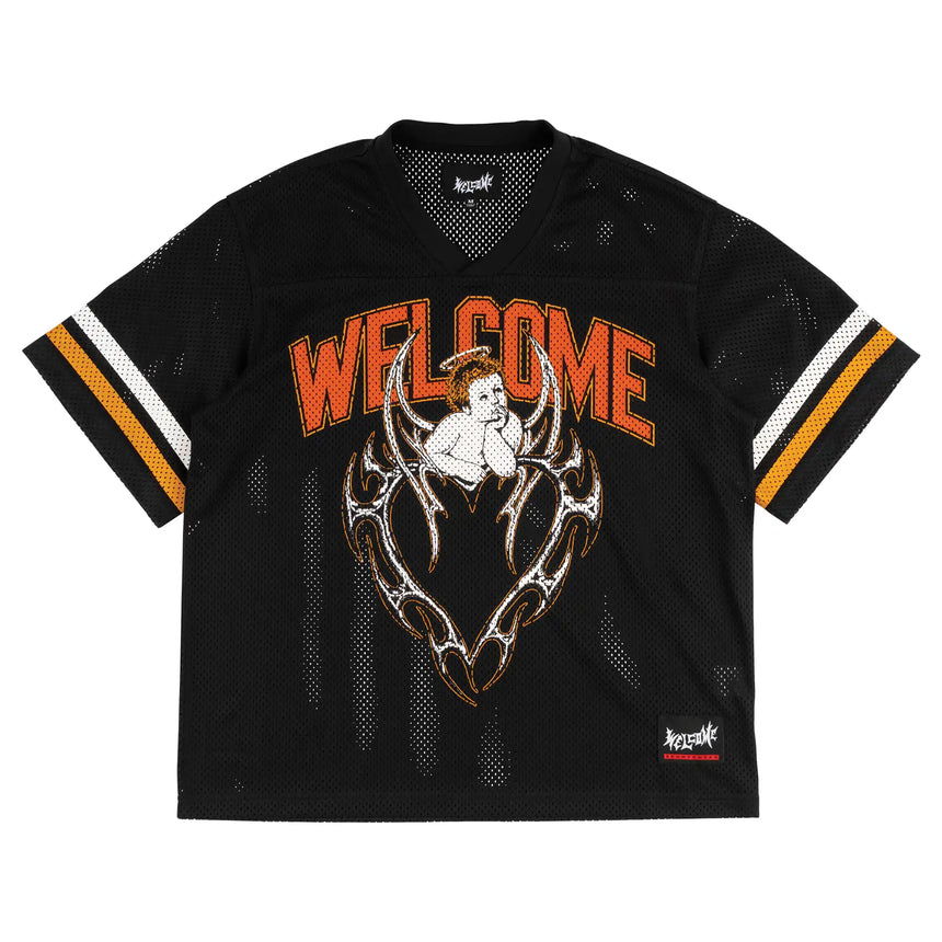 Welcome Cupid Mesh Football Jersey - Black