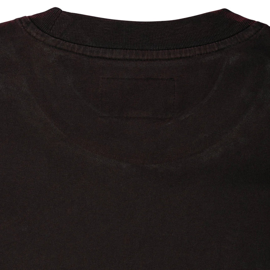 Close-up of a black shirt with a collar