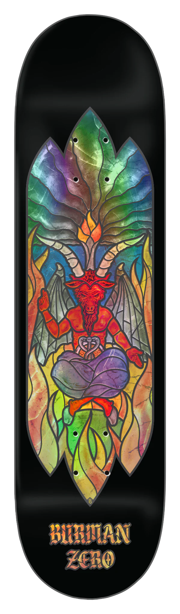 Zero Burman Baphomet Stained Glass 8.5" Skateboard Deck