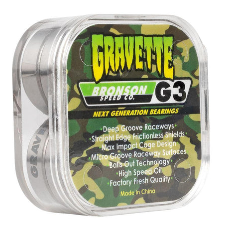 David Gravette Pro G3 BOX of 8 Bronson Speed Co. Skateboard Bearings front of pack