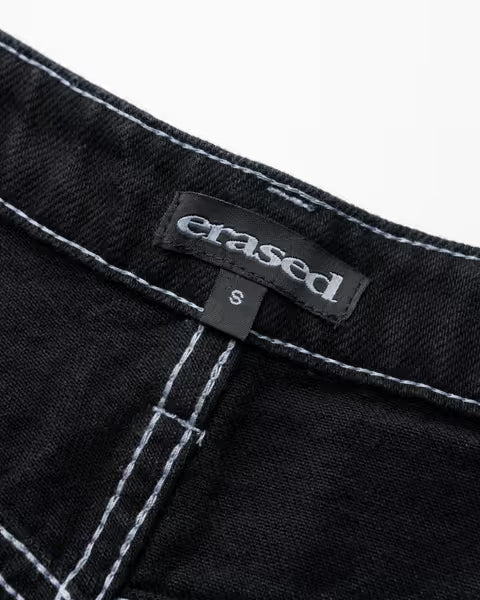 Erased Projects Burning Daisy 8 pocket denim shorts w/ hammer loop