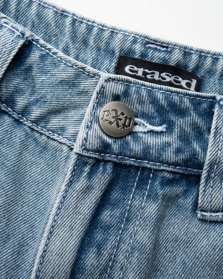 Erased Projects Burning Daisy 8 pocket denim shorts w/ hammer loop