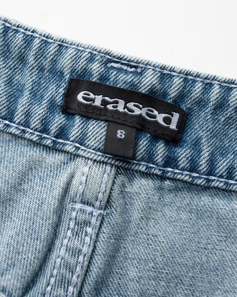 Erased Projects Burning Daisy 8 pocket denim shorts w/ hammer loop