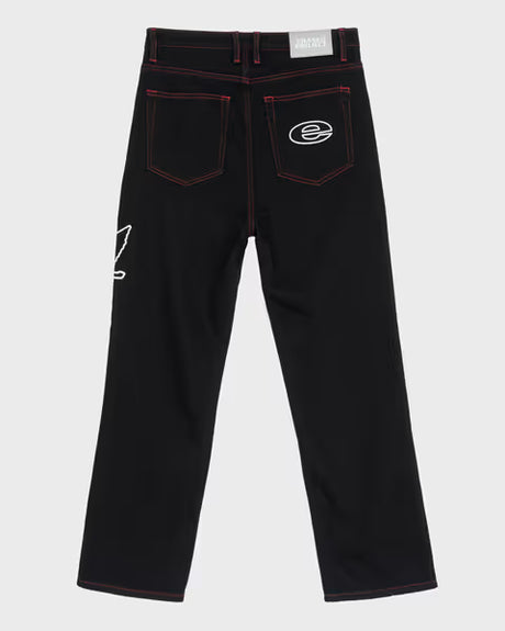 Erased Project Extra Wide Leg Skate Jean - Black