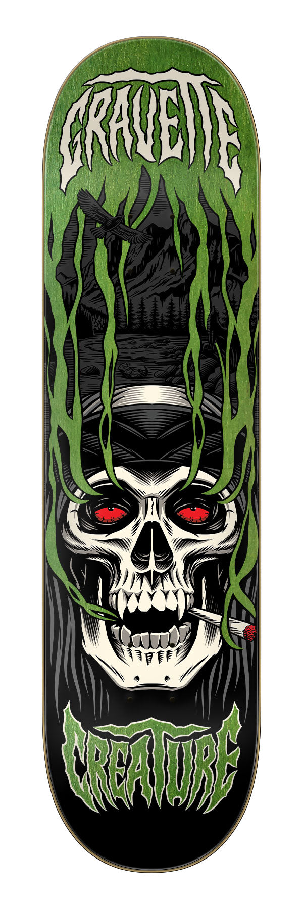 Creature Gravette Hippie Skull IV 8.3 x 32.2 Skateboard Deck