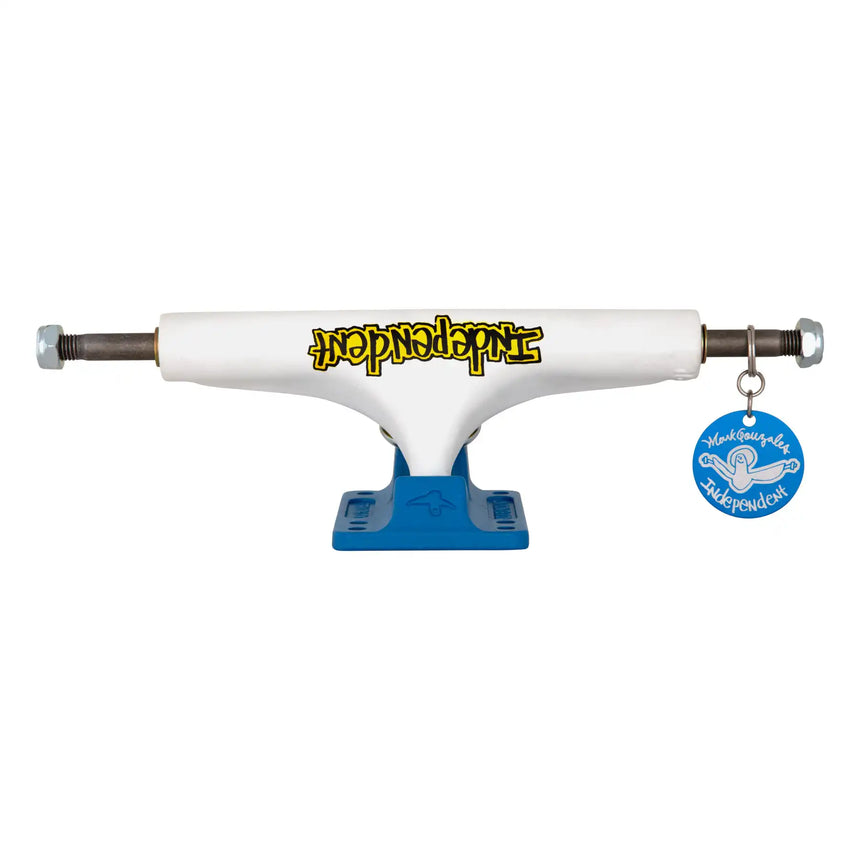 Indepdent Stage 4 Pro Mark Gonzales Flat White Blue Standard Skateboard Trucks